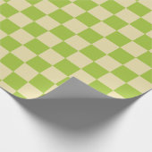 Papier Cadeau à damiers pomme vert et beige (Coin)