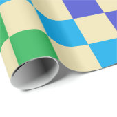 Papier Cadeau à damiers Rainbow Beige (Coin rond)