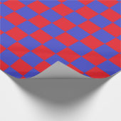 Papier Cadeau à damiers rouge et bleu (Coin)