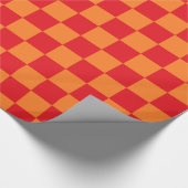 Papier Cadeau à damiers rouge et orange (Coin)