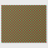 Papier Cadeau à damiers rouge et vert (Plat)