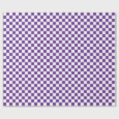 Papier Cadeau à damiers Royal violet et blanc (Plat)