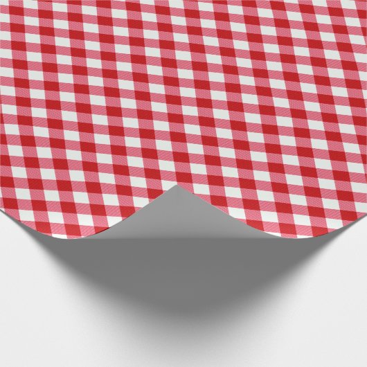 Papier Cadeau à damiers tartan plaid classique rouge blanc textu (Coin)