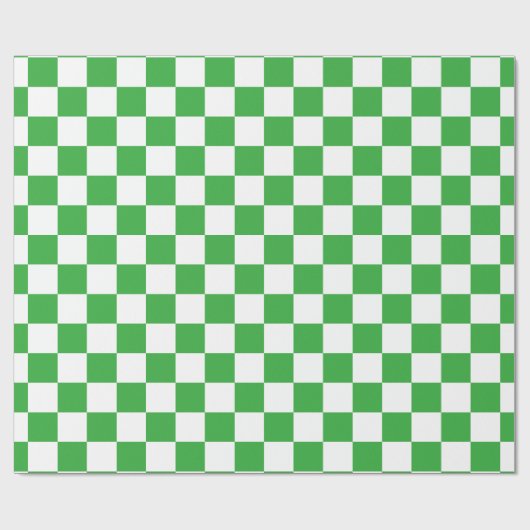 Papier Cadeau À damiers vert (Plat)