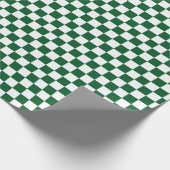 Papier Cadeau à damiers vert et blanc (Coin)