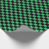 Papier Cadeau à damiers vert et noir (Coin)