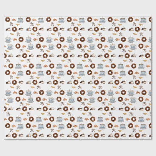 Papier cadeau à envelopper Dinuts de café (Plat)