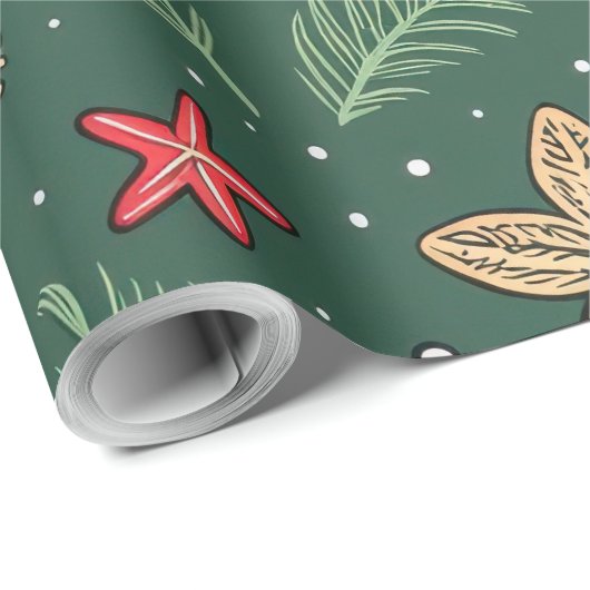 Papier Cadeau À feuillage persistant (Coin rond)