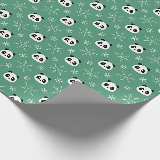Papier Cadeau À feuillage persistant léger - Pandas mignons avec (Coin)