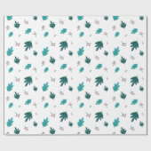 Papier Cadeau À feuillage persistant Tree Feuilles et Red Holly  (Plat)