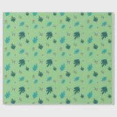 Papier Cadeau À feuillage persistant Tree Feuilles et Red Holly  (Plat)