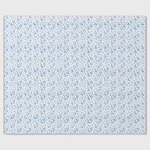 Papier cadeau à fleurs bleues délicates (Plat)