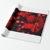 papier cadeau à fleurs rouges (Déroulé)