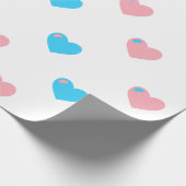Papier cadeau à grands cœurs Fierté Trans (Coin)
