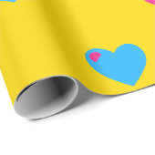 Papier cadeau à grands cœurs Pan Pride (Coin rond)