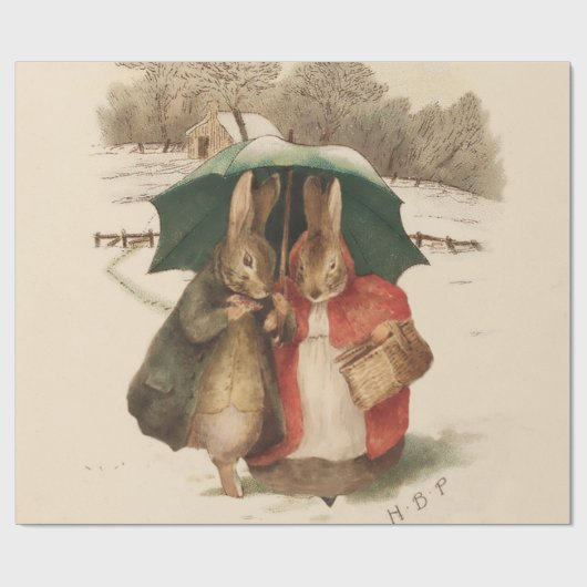 Papier Cadeau "A Happy Pair" de Beatrix Potter (Plat)