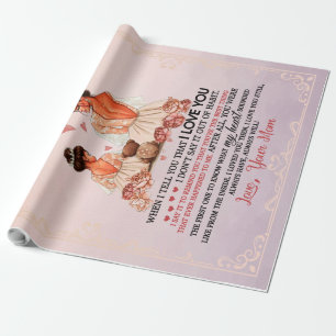 Papier Cadeau À Ma Fille Cadeau, Fille Et Maman, Lettre D'Amour