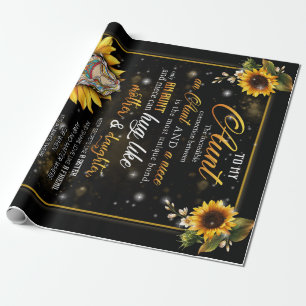 Papier Cadeau À Mon Cadeau Tante, Joli Cadeau Tournesol De La Ni