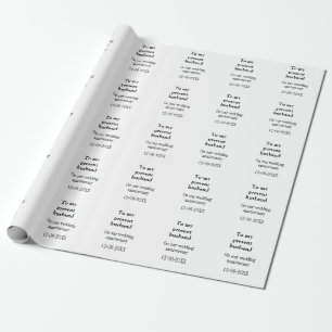 Papier Cadeau À mon mari mariage anniversaire ajouter nom date m