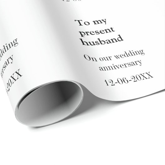Papier Cadeau À mon mari mariage anniversaire ajouter nom date m (Coin rond)
