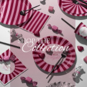 Papier cadeau à motif argyle rose rouge