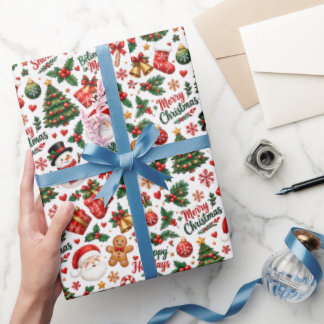 Papier cadeau à motif continu de Noël