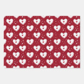 Papier Cadeau à Motif de Cœurs Rouges (Devant 3)