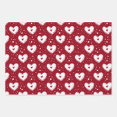 Papier Cadeau à Motif de Cœurs Rouges (Devant 2)