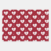 Papier Cadeau à Motif de Cœurs Rouges (Devant)