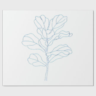 Papier cadeau à motif de feuilles botaniques minim