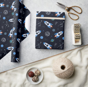 Papier cadeau à motif de fusée