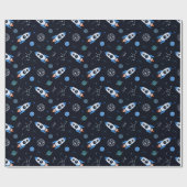 Papier cadeau à motif de fusée (Plat)