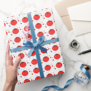 Papier cadeau à motif de tomate mignon