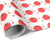 Papier cadeau à motif de tomate mignon (Coin rond)