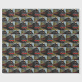 Papier cadeau à motif de train/chemin de fer (Plat)
