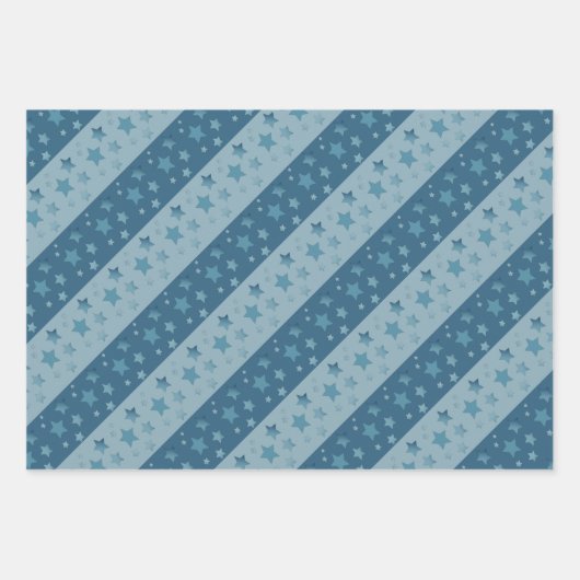 Papier cadeau à motif étoile bleue pour toutes occ (Devant 3)