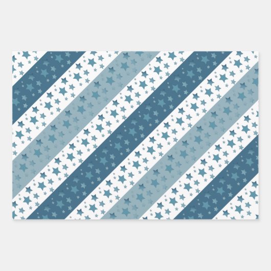 Papier cadeau à motif étoile bleue pour toutes occ (Devant)