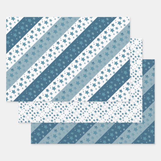 Papier cadeau à motif étoile bleue pour toutes occ (Lot)