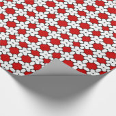 Papier cadeau à motif floral blanc rouge (Coin)