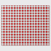 Papier cadeau à motif floral blanc rouge (Plat)