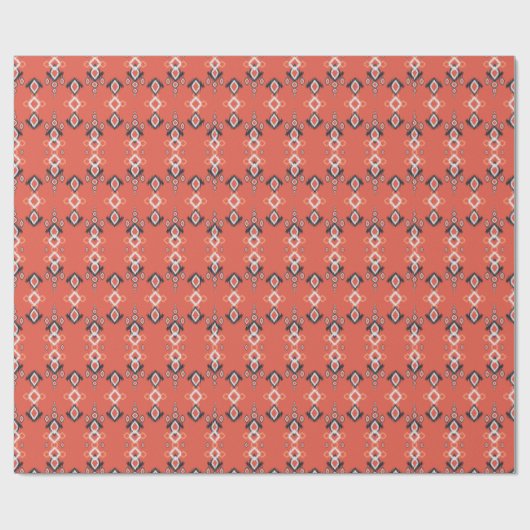 Papier cadeau à motif ikkat géométrique (Plat)