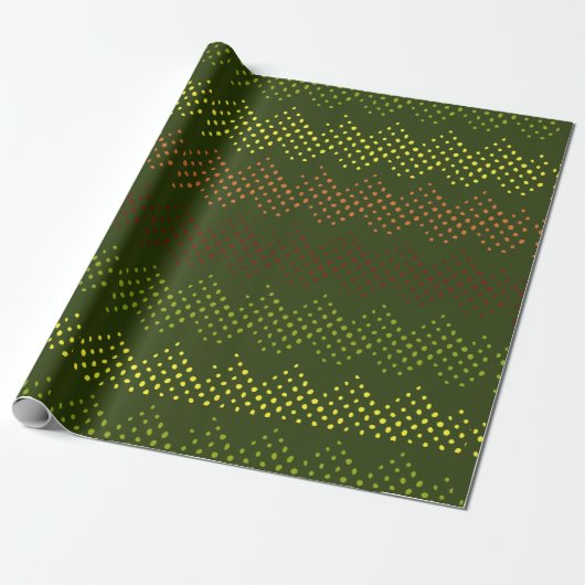Papier cadeau à motif pointillé vert (Déroulé)