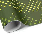 Papier cadeau à motif pointillé vert (Coin rond)