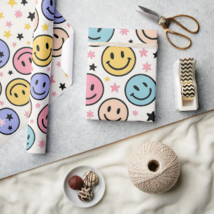 Papier cadeau à motif Smiley ludique