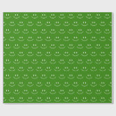 Papier cadeau à motif sourire vert (Plat)