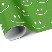 Papier cadeau à motif sourire vert (Coin rond)