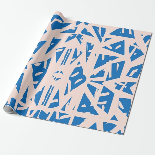 Papier cadeau à motif triangle bleu (Déroulé)