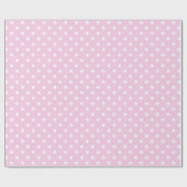 Papier Cadeau À petits pois Blanc Simple Et Chic Motif Sur Rose  (Plat)
