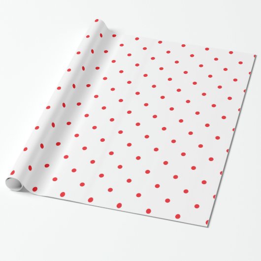 Papier Cadeau À petits pois rouge petit (Déroulé)