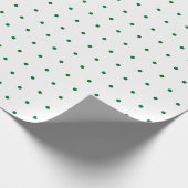 Papier Cadeau À petits pois Vert Simple Chic Motif Sur Blanc (Coin)